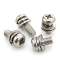 304 Stainless Steel M2 M2.5 M3 M4 M5 M6 Phillips Pan Head Sems Screw Three Part Combination Screw